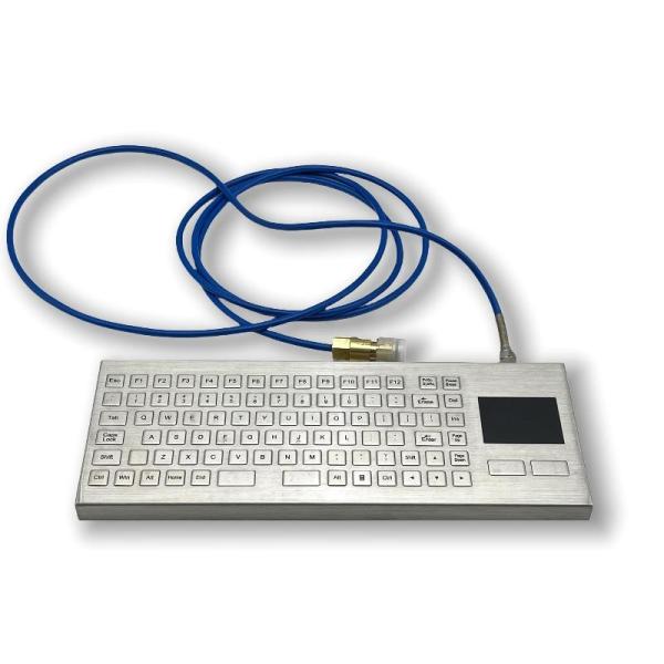 Stainless Steel Industrial Keyboard With Touch Pad IP67 Signal Isolation Barrier