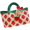 White Woven Cotton Bag , Strawberry Womens Crochet Handbags 32cm×25cm for sale