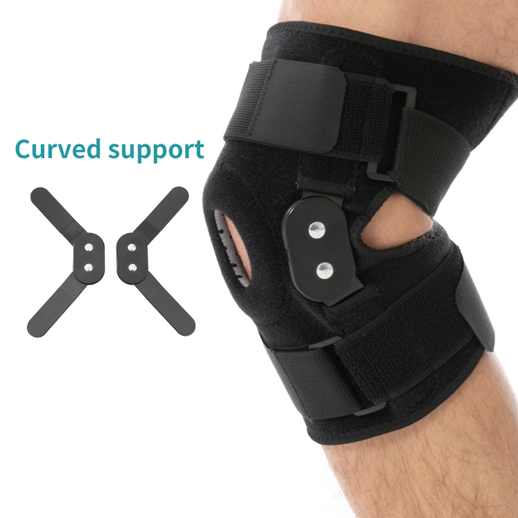 Adjustable Compression Wrap Patella Gel Pads Knee Brace With Metal Side Stabilizers