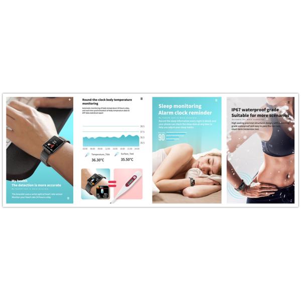 Touch Screen 1.3 Inch Display Body Temperature Smartwatch