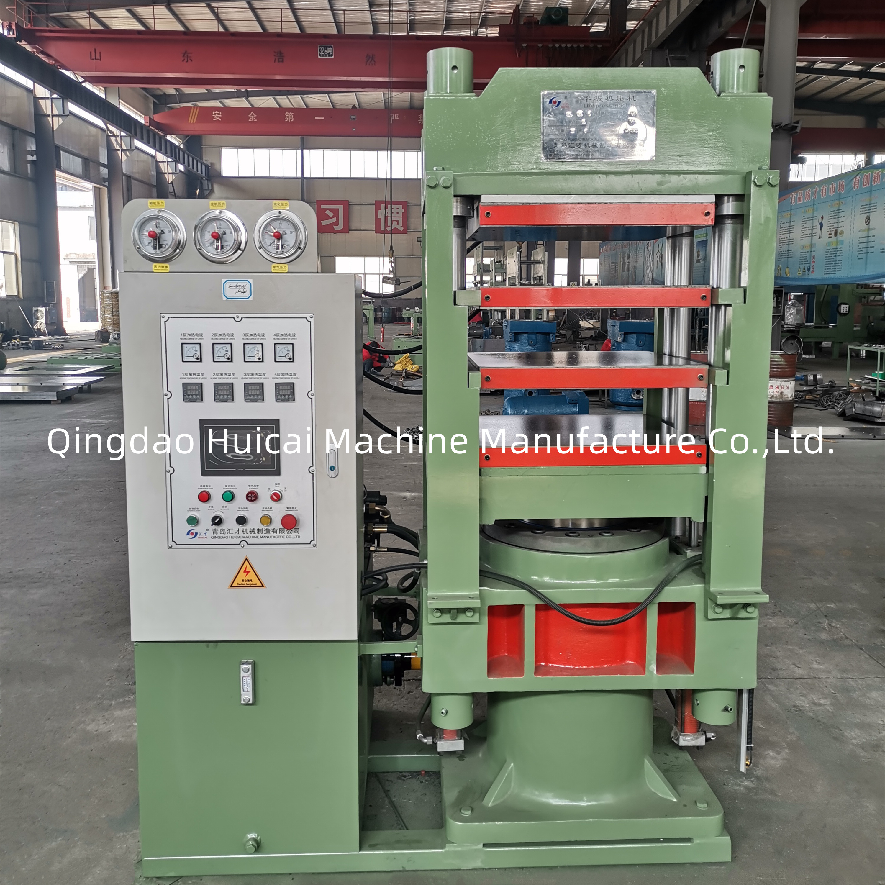 50HZ Voltage Hydraulic Rubber Flat Vulcanizing Press for 1.00MN Molding Efficiency