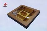 Multiple Sites Champagne Gold Color Paper Jewelry Boxes With Pet Window , FSC /