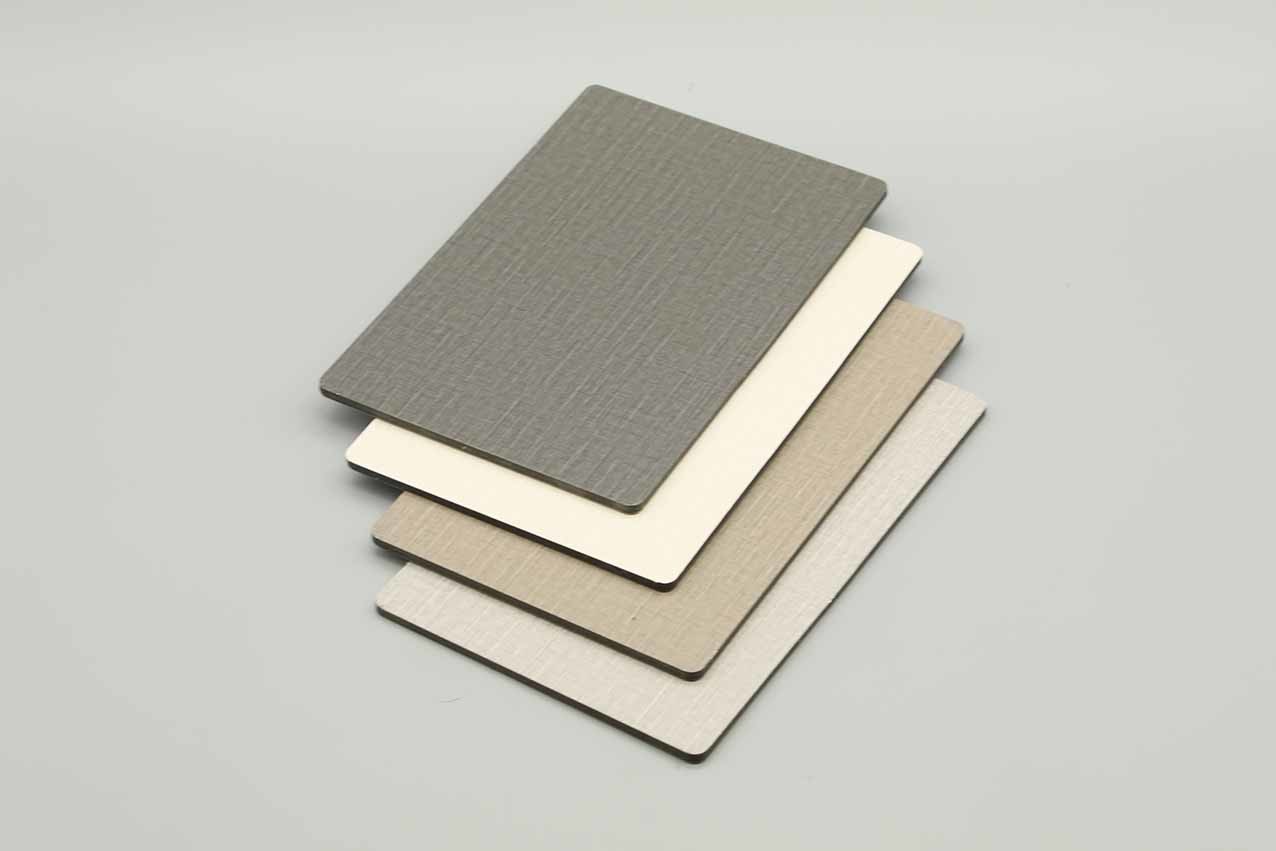 Brown Exterior Facade Scratch Resistant Cloth Pattern Pvdf Coating On Aluminium Composite Panel
