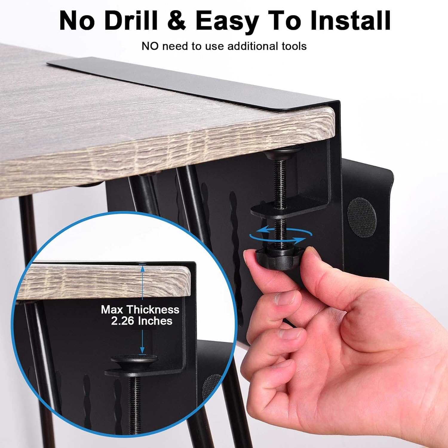Metal Fabrication Rectangle Vertical Storage for Under Desk Laptop File and Cable Needs