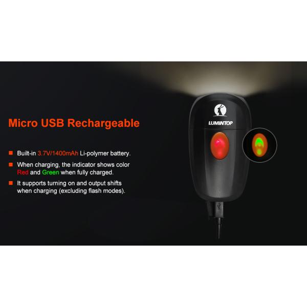 Multiple Output Everyday Carry Flashlight , Black Color Pocket Size Flashlight