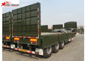 Quality 3 Axles Gooseneck Side Wall Semi Trailer Mechanical Suspension / Air Suspension for sale