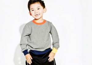 China Colourful Rib Teen Kids Boys Clothes Round Neck Gray Sweater For Autumn on sale