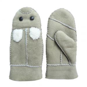 Quality Promotion Fashion Plain Daily Life Usage Winter Warm Real Lamb Fur Mittens Gloves for sale
