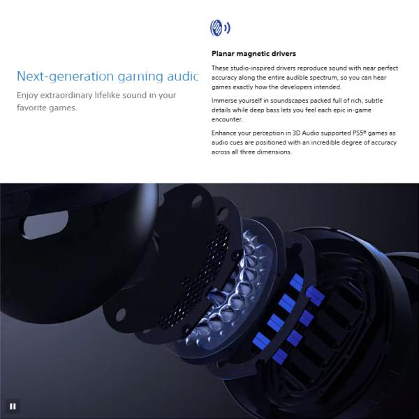 Original So-ny Pulse Wireless Headphone With Dual Noise Cancelling Microphones Play-Station 3D Bluetooth Headset