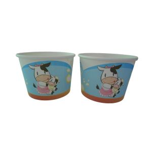 Quality Single Use 5oz Ice Cream Cups Food Grade PE Coated Paper Ice Cream Pots for sale