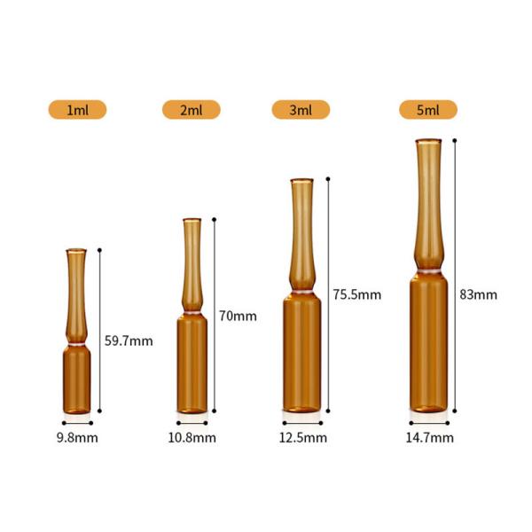 3ml 5ml Amber Clear Borosilicate Glass Injection Bottles