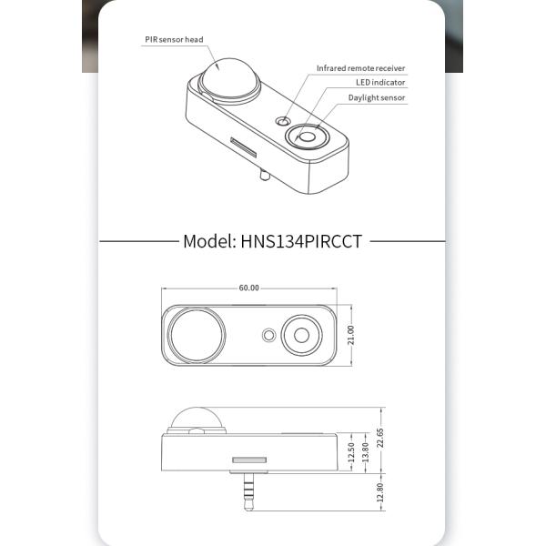 Audio-jack connection PIR motion sensor HNS134PIRCCT, with tri-level dimming & Tunable White Control, easy plug & play
