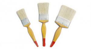 China Polyester White Bristle Paint Brush Flat Varnish Brush on sale