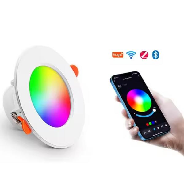 Buy Bluetooth Smart LED Downlight With Remote Control , RGBCW LED Downlight Dimmable AC85-277V at wholesale prices