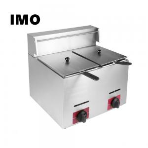 China Restaurant Easily Cleaned Double Tank Gas Fryer 5.5l 37800 BTU/h Power on sale