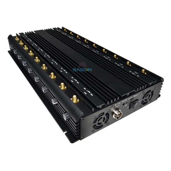 5 Cooling Fans WiFi Signal Jammer Block GPS VHF UHF Lojack 315 433 868 18 Bands