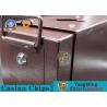 Large Capacity Metal Iron Double Cash Box With Lock Customized Metal Key Gambling Accessorie for sale