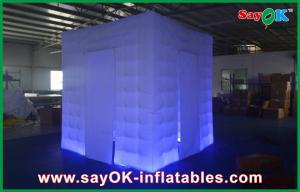 China Inflatable Photo Booth Rental Led Light Blue Printing Inflate A Booth Middle For Gathering on sale