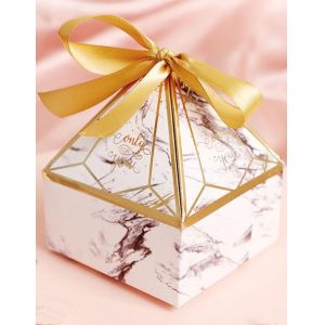 small cube magnetic gift box with ribbon