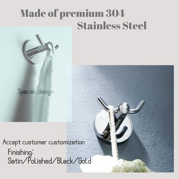 Wall Bathroom Robe Hooks OEM ODM SUS304 Coat Towel Hooks