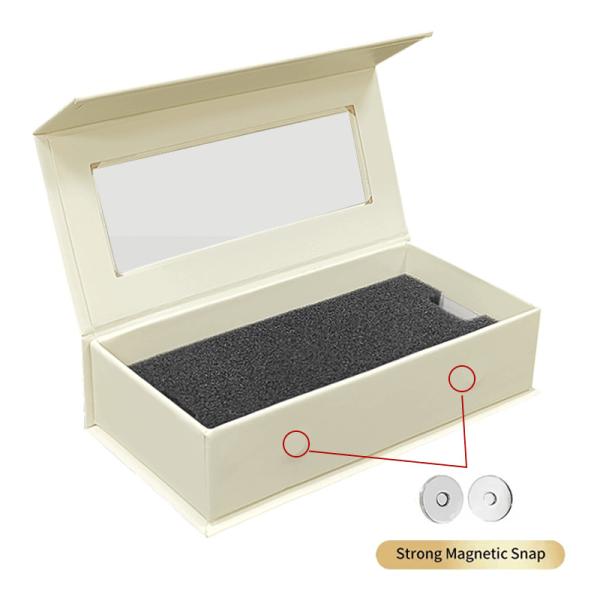 Customized Square Magnetic Closure Lid Gift Cosmetic Personalized False Eyelashes Packaging Paper Box With Transparent Window