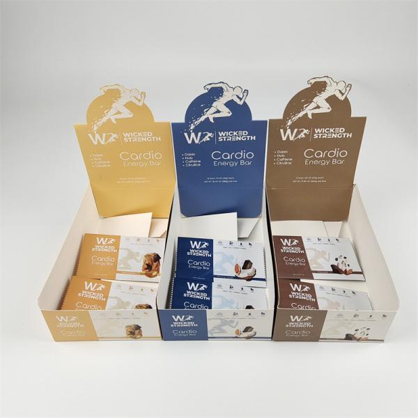 Glossy/Matte Surface Finish Paperboard Display Packaging Boxes For Chocolate Snack Bars