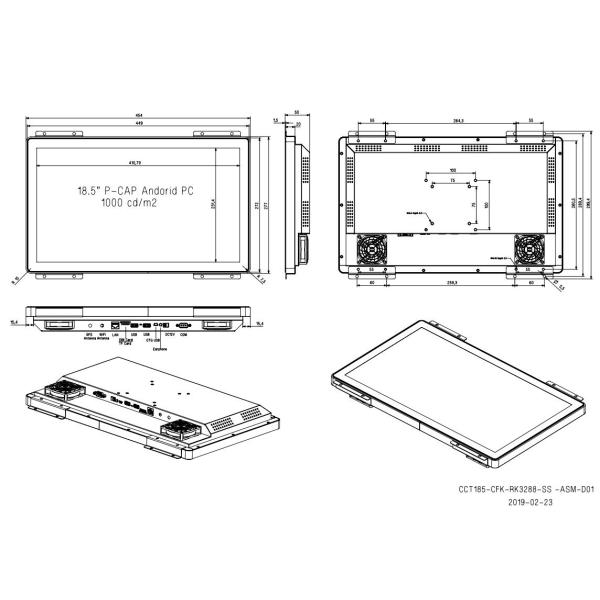 FCC Multi Touch All In One PC For Kiosk , 18.5'' Capacitive Touchscreen PC