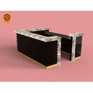 Non Porous Solid Surface Bar Counter Square Reception Desk
