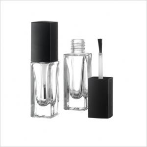 Quality Empty Cosmetic Nail Polish Pump Bottle With Lid Brush 7.5ml Nail Polish Remover Glass Bottle for sale