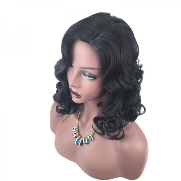 Makeup Supplier wholesale High quality chemical fiber hair 1B natural color high temperature silk black wigs
