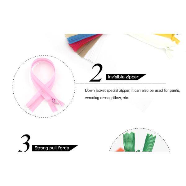China Zipper Customized zipper with logo Invisible Zip Binder for Pocket Teeth 25CM Invisible Zipper Tape
