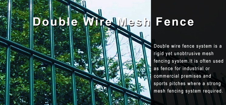6x7ft Double Loop Wire Fence With Post For Security 2.0*2.5m*4.0mm