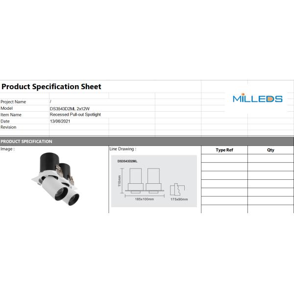 Double down light round built-in Angle adjustable LED telescopic spotlight clothing shop lamp