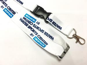 Quality White dye sublimated lanyards Metal Hook Plastic Safety Buckle Safety Breakaway for sale
