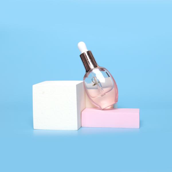 Luxury Empty 30ml Clear Dropper Bottles Logo Print Cosmetic Packaging