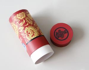 Quality Environmental Red Gift / Craft Paper Tube packaging Box with ISO SGS FDA QS for sale