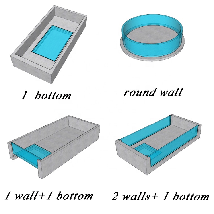 High Surface Hardness Acrylic Outside Swimming Pool with Super Thick Perspex Glass