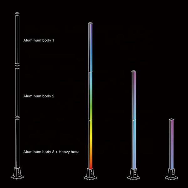 LED Corner Vertical Floor Lamps With Remote Control WiFi 2.4G 1.5M Height