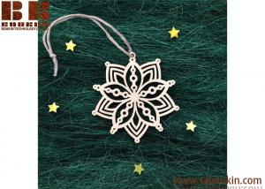 Quality Hot Sale Snowflake Wood Embellishments Craft Christmas Tree Hanging Ornament Decor for sale
