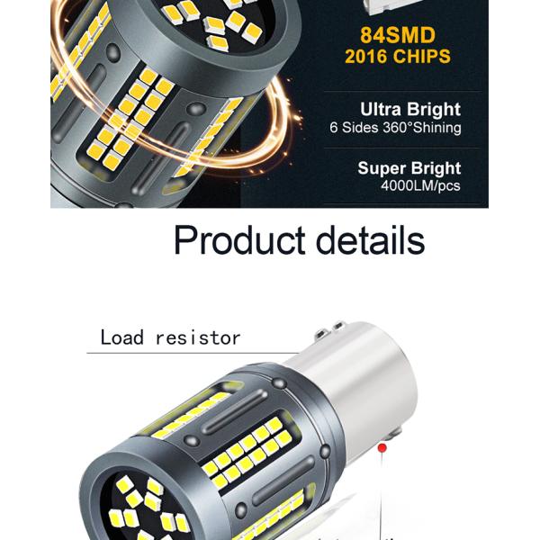 1156 2016 84smd Car Turn Signal Light 6500k 12v Rear Led Headlight