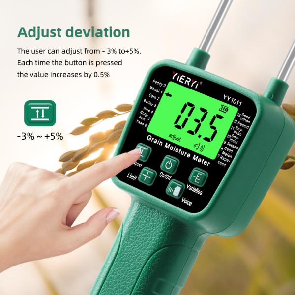 Grain Handheld Moisture Meter Voice Announcemet For Rice Sorghum Feed