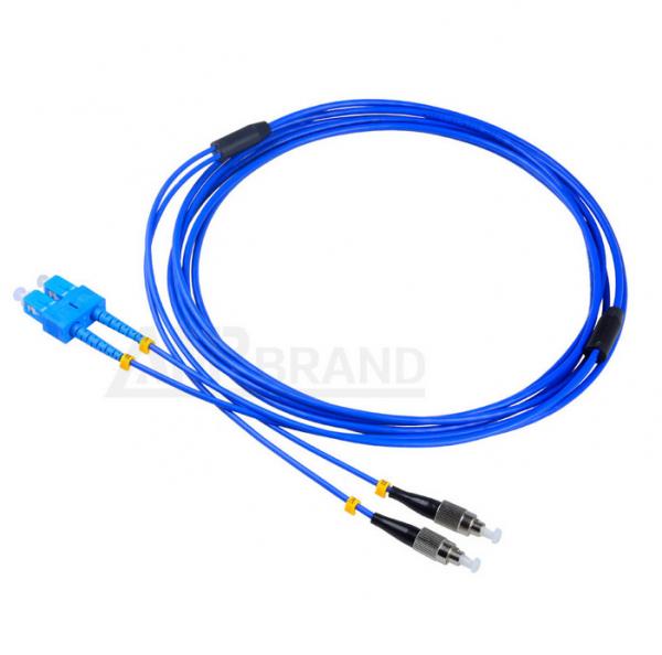 Buy SC/UPC to FC/UPC singlemode duplex 3.0mm blue Armored Optic Fiber Patch Cord at wholesale prices