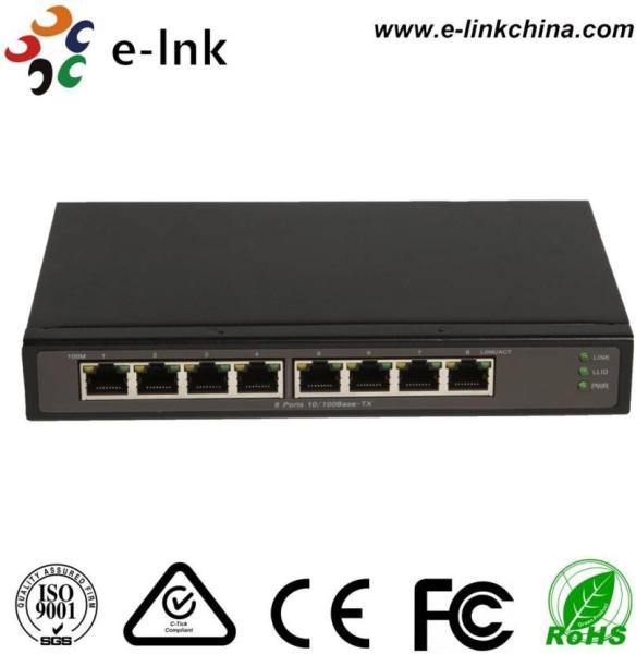 Buy Managed 8 Port Power Over Ethernet Switch 1 port 10/100Base-TX PoE Input to 7-port 10/100Base-TX PoE Output at wholesale prices