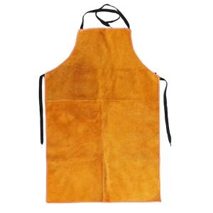 Quality Yellow Cow Split Fire Resistant Barbeque Industrial Safety Clothing leather Welding Apron for sale