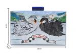 Art Gallery Style Square Clutch Bag Swan Pattern For Ladies , Personalised