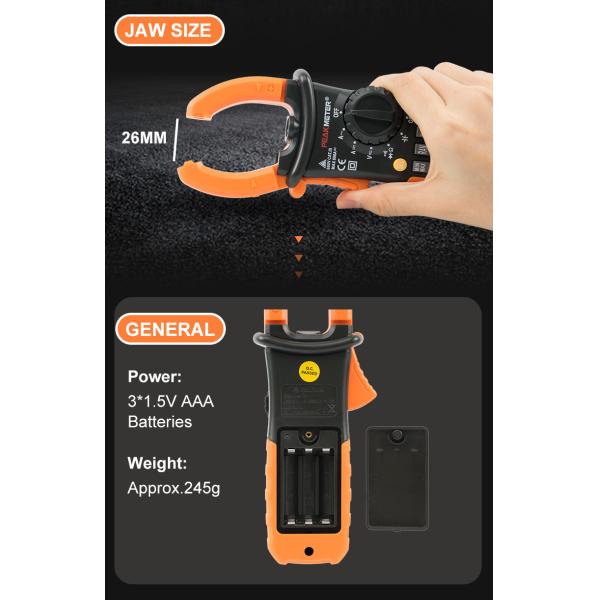 Ture RMS Portable Clamp Meter 600V AC/DC 600A AC/DC For Solar Power System