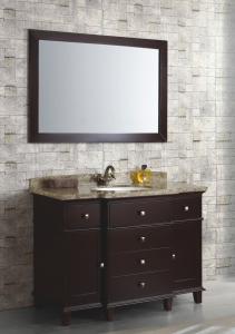 Quality Wooden 48′′ Bathroom Floor Cabinet , Single Sink Vanity Furniture With Mirror for sale