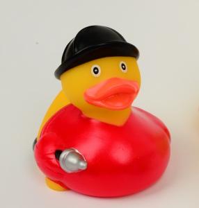 Quality Firefighter Fireman Mini Rubber Ducks / Promotional Personalised Rubber Bath Ducks  for sale