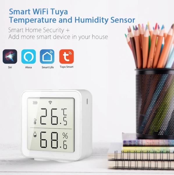 Buy Tuya Wifi Temperature&Humidity Sensor Work With Alexa Indoor Hygrometer Thermometer lcd Display Intelligent Linkage For at wholesale prices