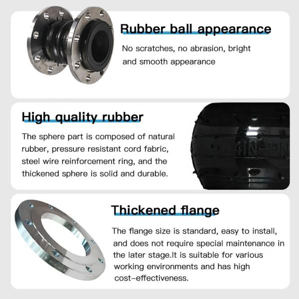 2-1/2 Inch Flanged Double Sphere Rubber Expansion Joint PN10 PN16 ANSI 150